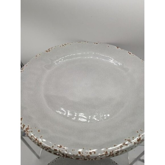 Tommy Bahama 12-Piece Rustic Stoneware Dinnerware Set - Crackle Gray With Brown - Picture 5 of 8